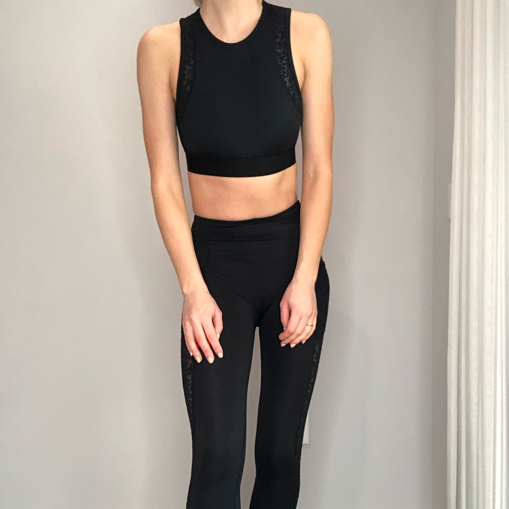 Alala black lace workout set size XS